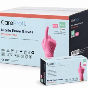 Nitril handschoenen poedervrij roze normaal 3,5g
